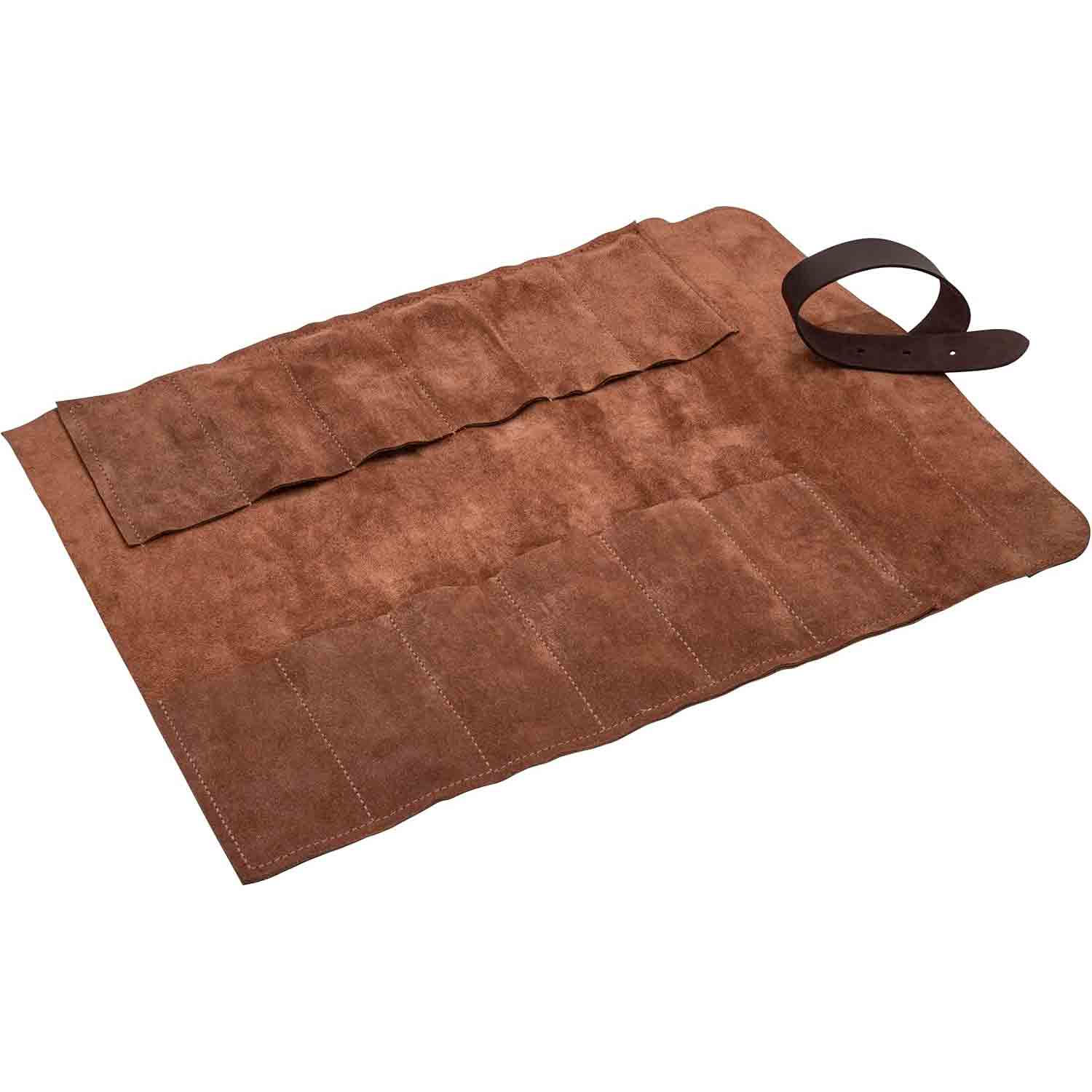 Leder Rolltasche aus Veloursleder für 12 Stecheisen