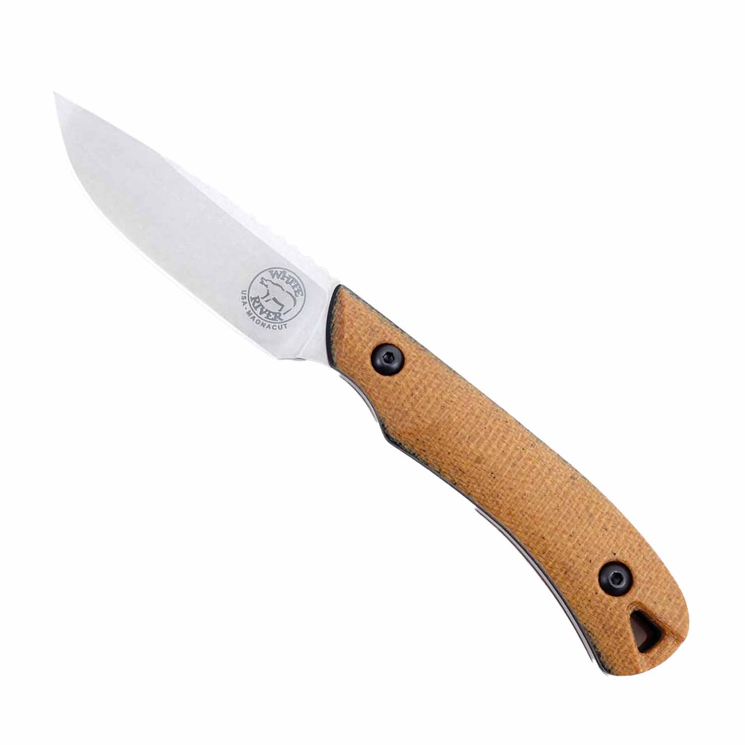 White River Axiom - Natural Canvas Micarta - Magnacut
