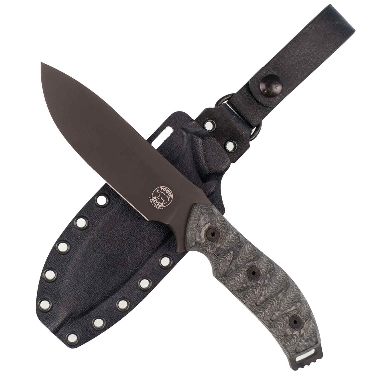 White River GTI 4.5 - Black/Olive Micarta- schwarze Klinge