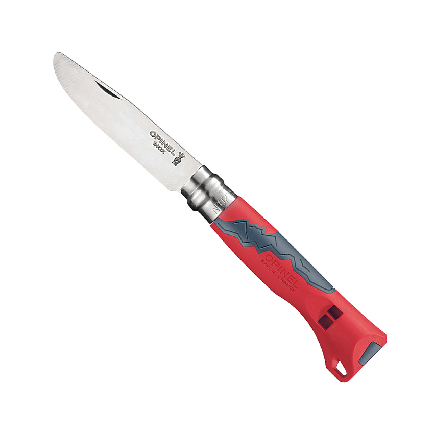 Opinel Kindermesser Outdoor Junior Nr. 7 rot mit Signalpfeife