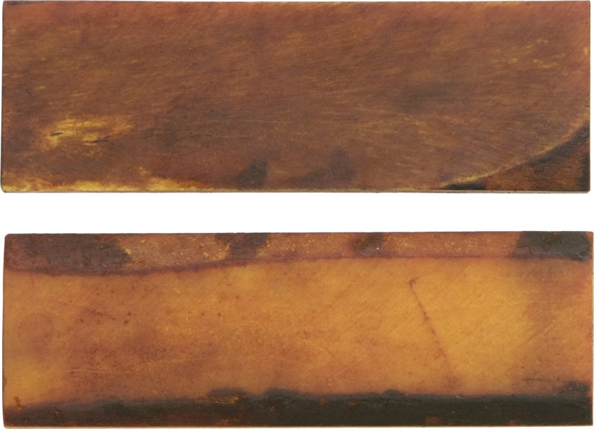 Griffschalen Bone bernsteinfarben - paarweise- glatte Oberfläche