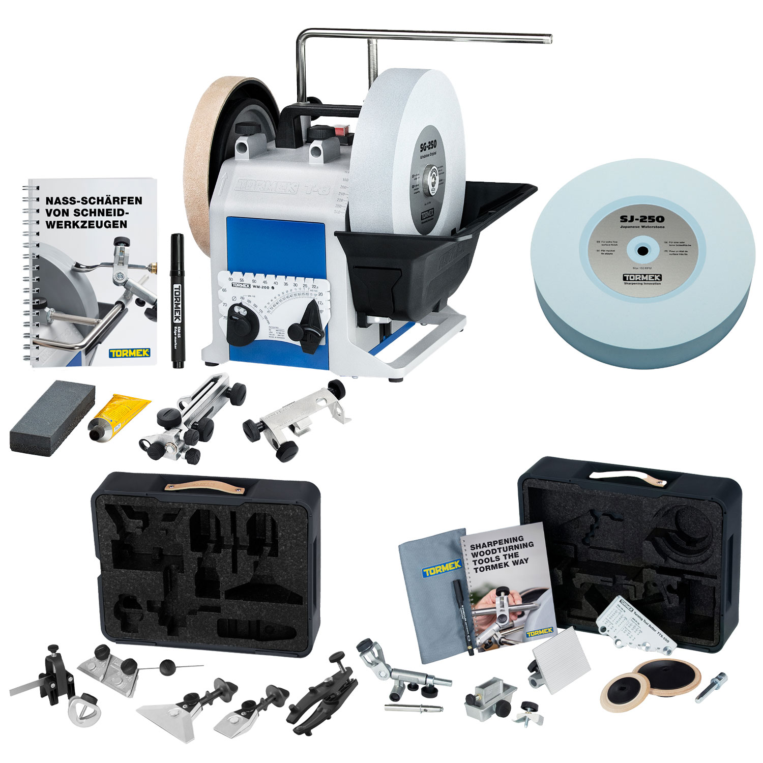 Tormek® T-8 + HTK-1006 + TNT-808 + SJ-250 - Nassschleifmaschine