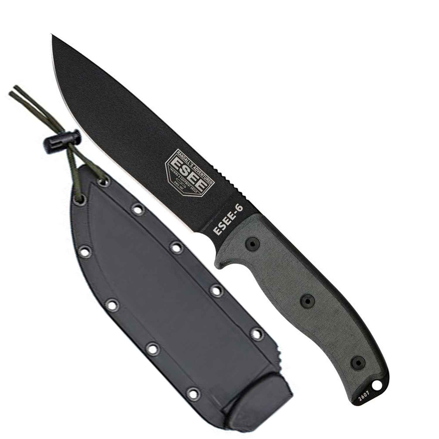 ESEE Model 6 Plain Edge, black blade, black sheath ES6PB