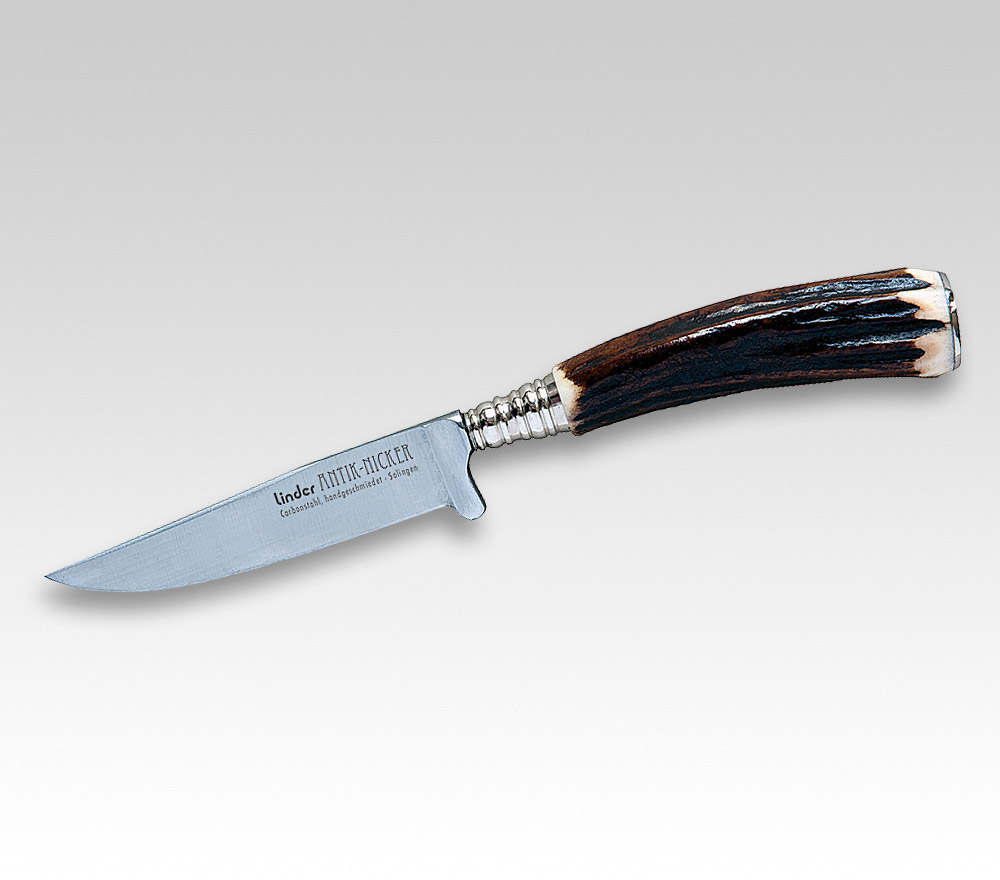 Antik-Jagdnicker - mit Hirschhorngriff Klingenlänge 9,5 cm