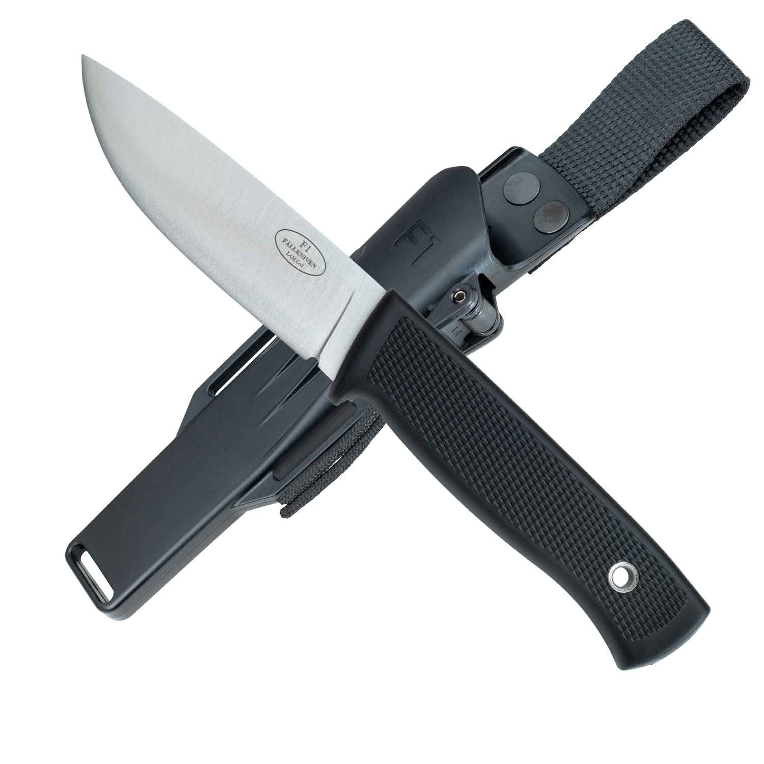 Fällkniven F1 Jagdmesser mit lam. CoS Stahl & Zytelscheide - Rechtshänder