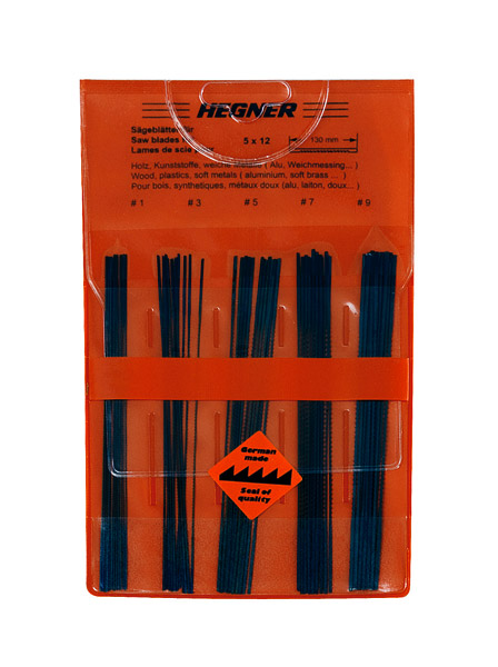 Hegner Sägeblätter - Sortiment 60-teilig (12 Stk. 1,3,5,7,9)