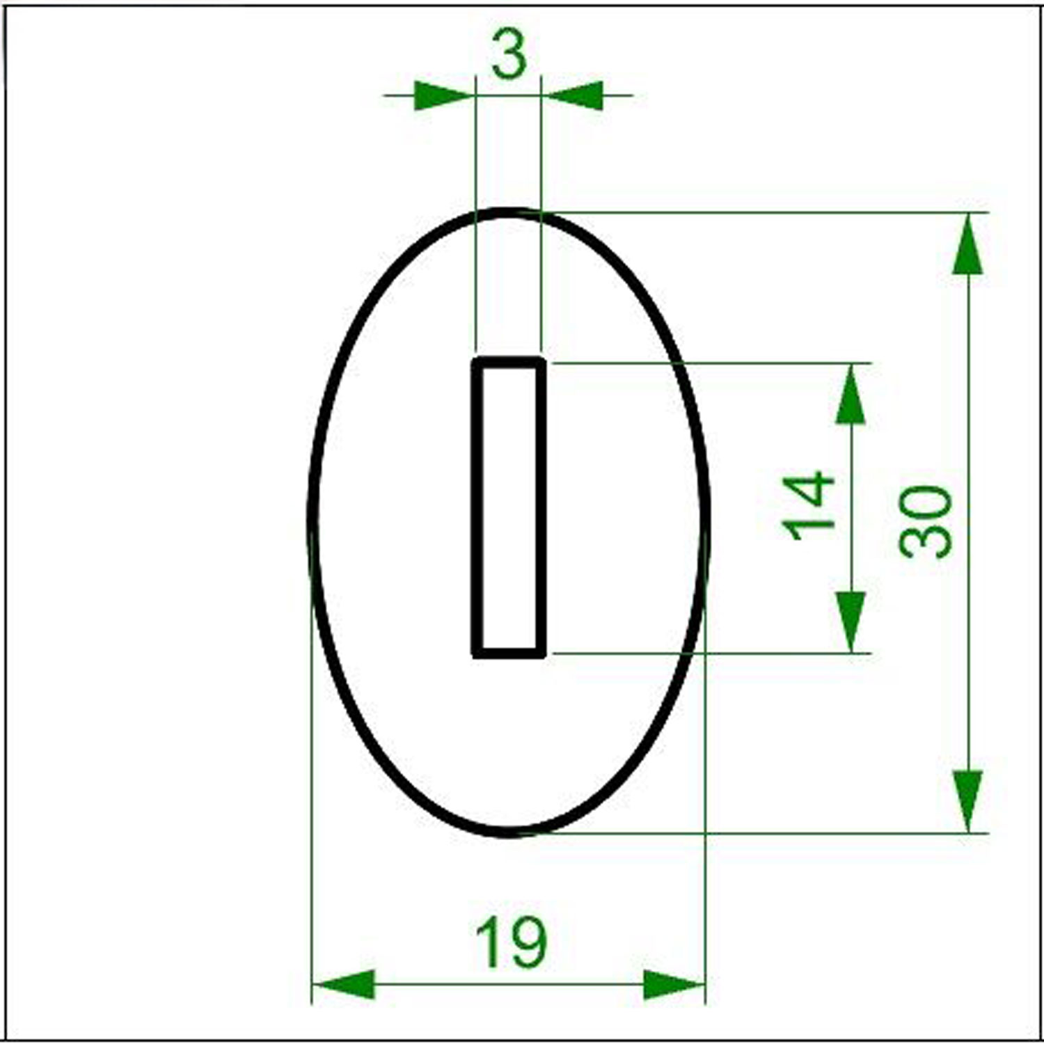 Bolster Brass 30 x 19 x 3 mm