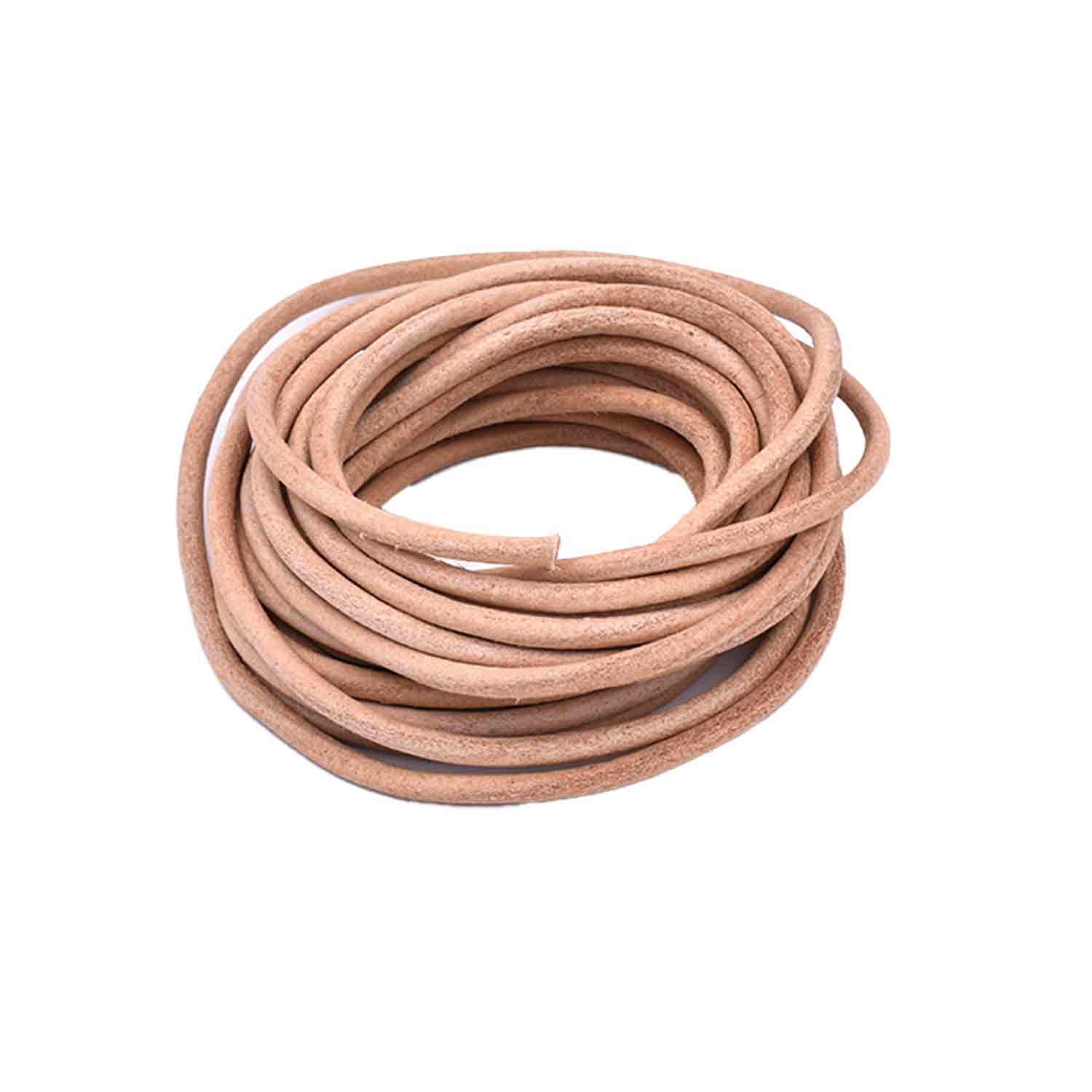 Lederband rund natur ø 4 mm / 5 Meter