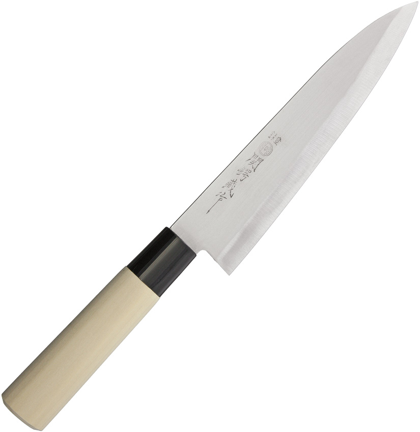 Kyoten Gyuto Vielzweck-Kochmesser rostfrei - mit Griff aus unbehandeltem Ahornholz