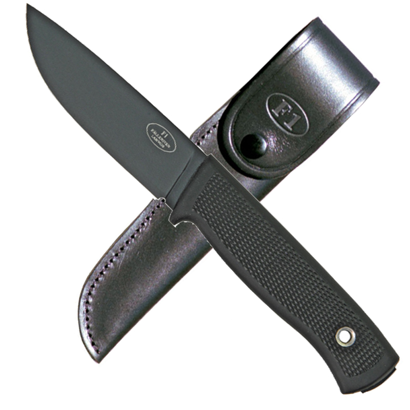 Fällkniven Jagdmesser F1 Black mit Lederscheide