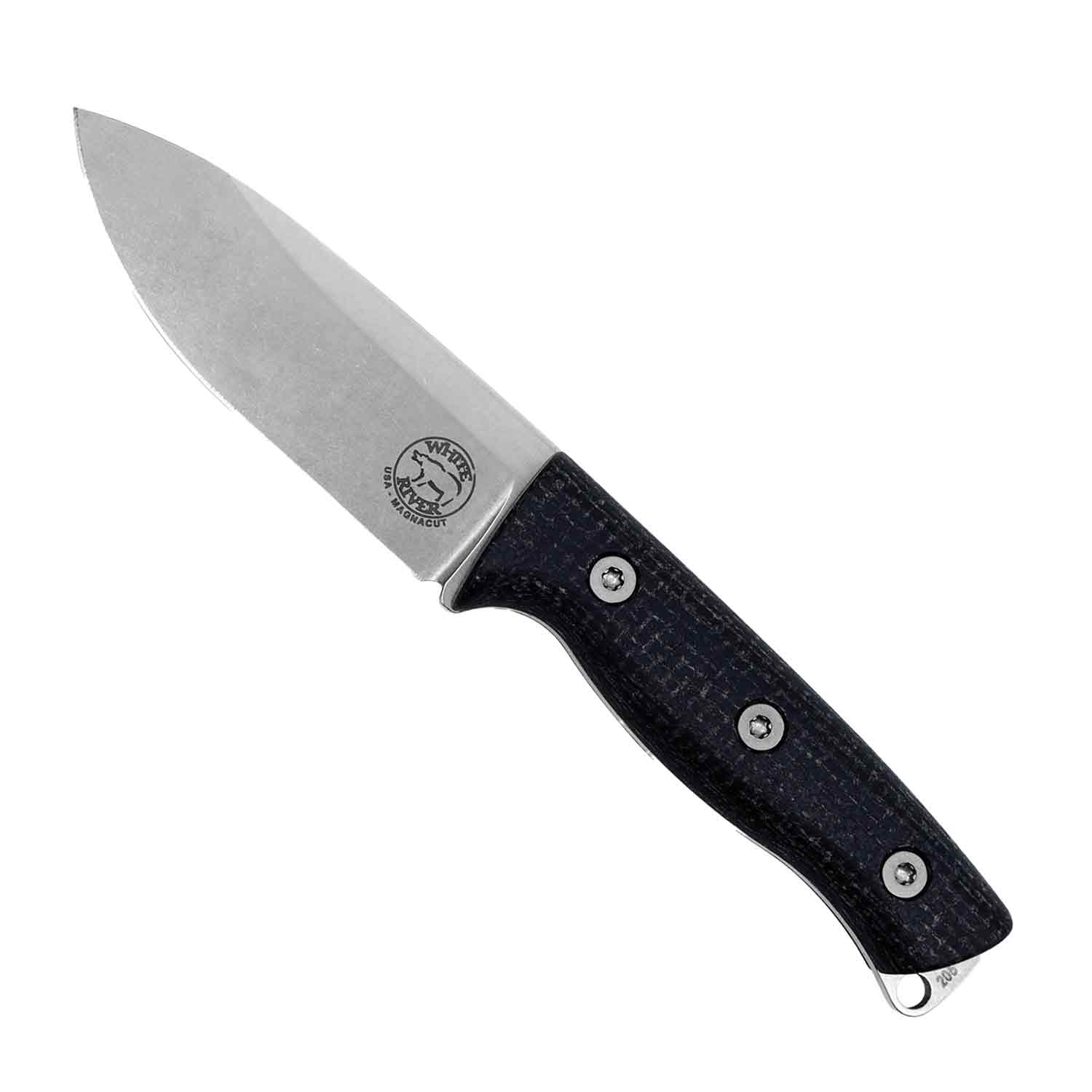 White River Ursus Cub - Black Burlap Micarta Griff