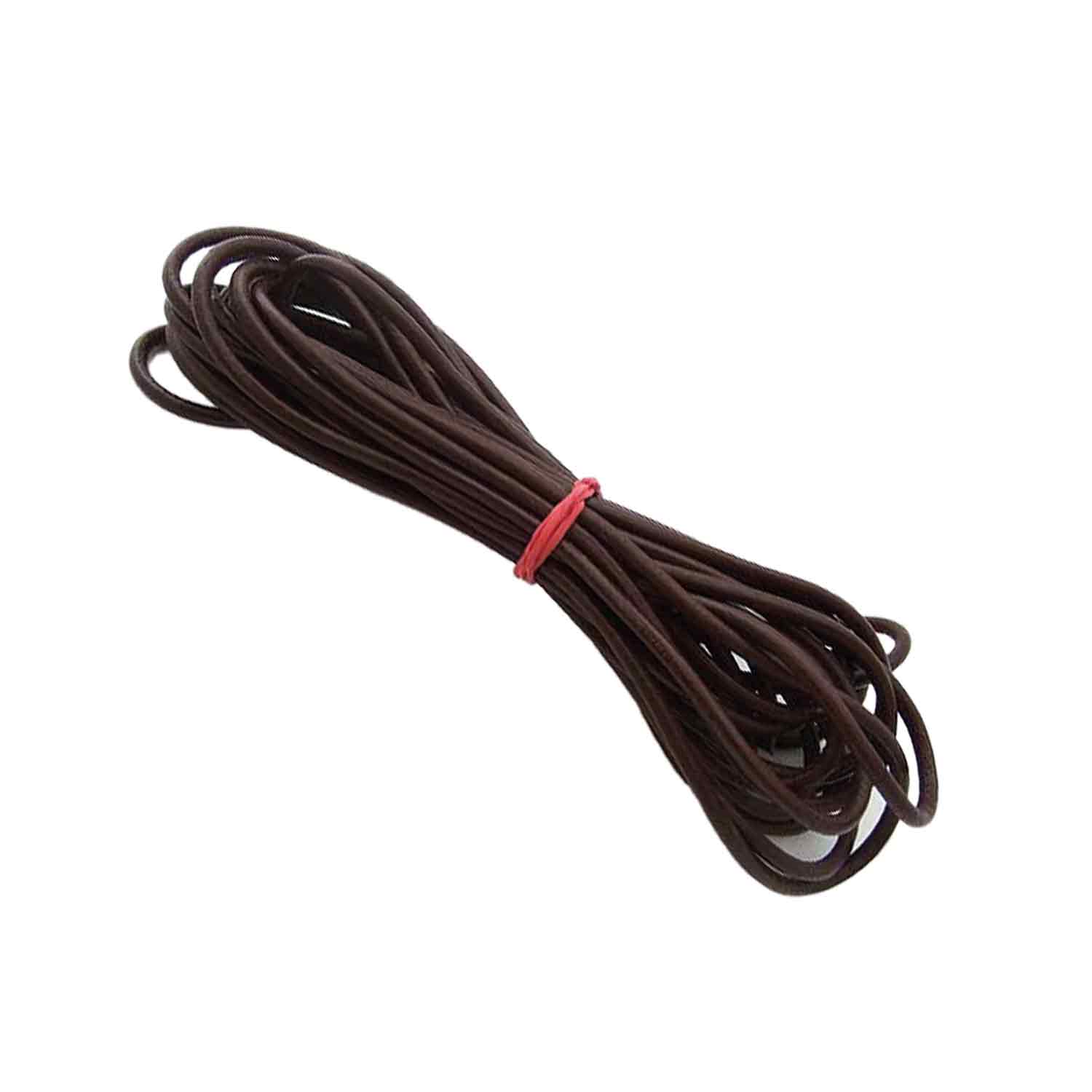 Leder Band Streifen rund braun 4mm / 5 Meter