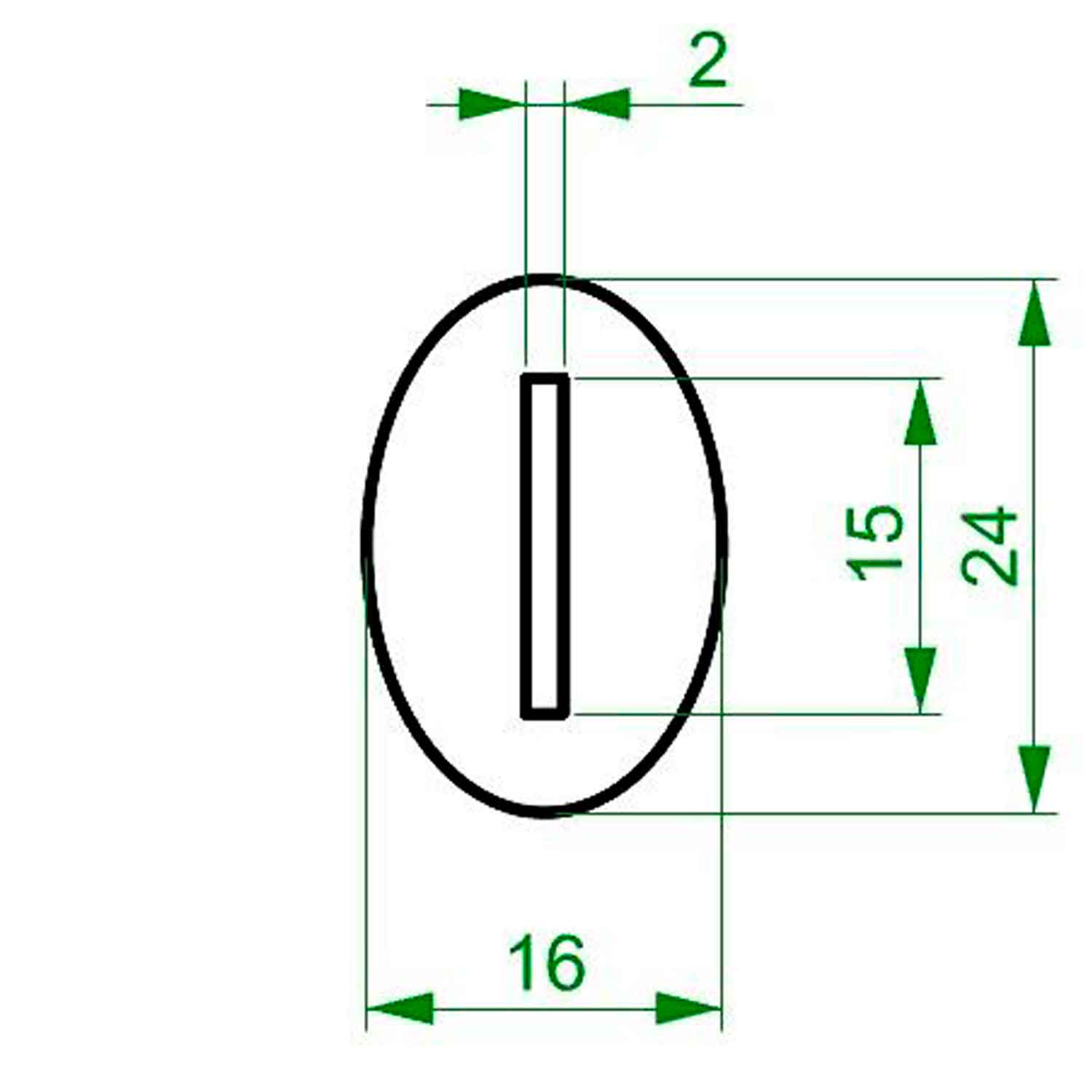 Kopfplatte Neusilber oval - 24 x 16 x 3 mm