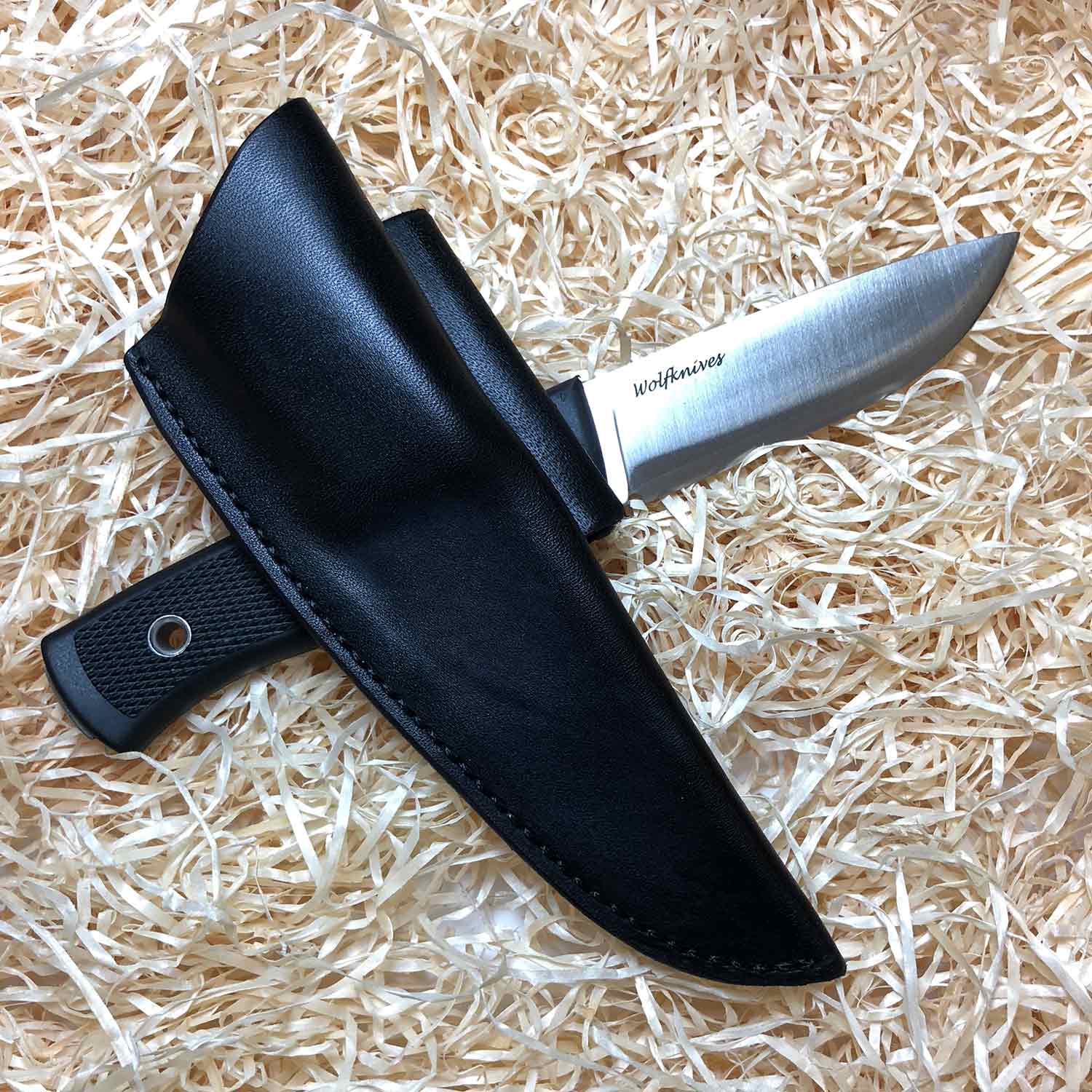 Costum Lederscheide für das Fällkniven F1 schwarz variabel