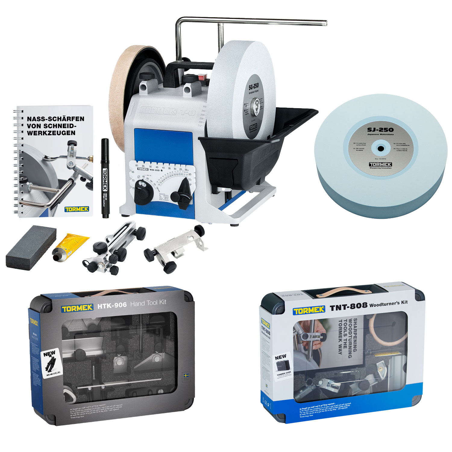 Tormek® T-8 + HTK-1006 + TNT-808 + SJ-250 - Nassschleifmaschine