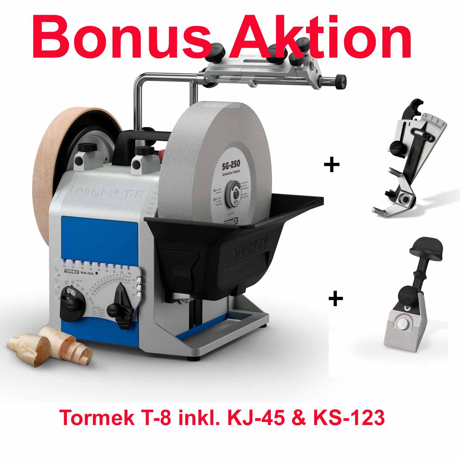 Tormek® T-8 Original Nassschleifmaschine inkl. KJ-45 & KS-123 Vorrichtungen
