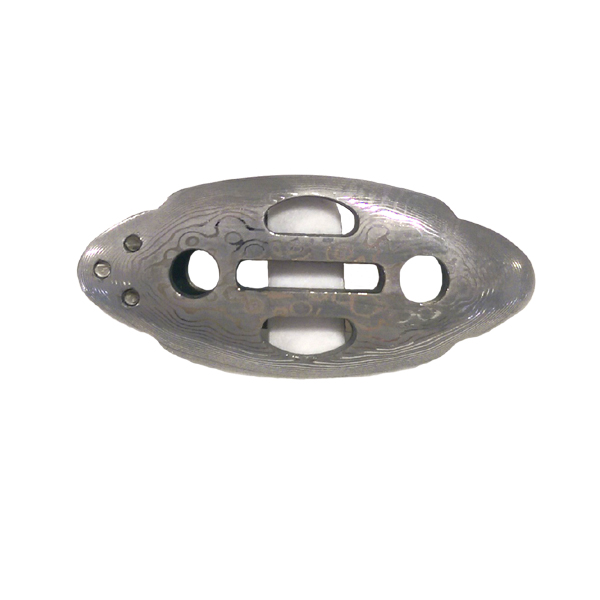 Geldklammer Tsuba aus Damaststahl