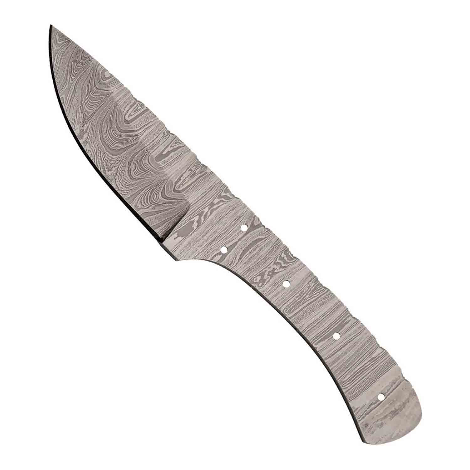 Damastklinge Drop Point Curved N° 745 mit Ziselierung