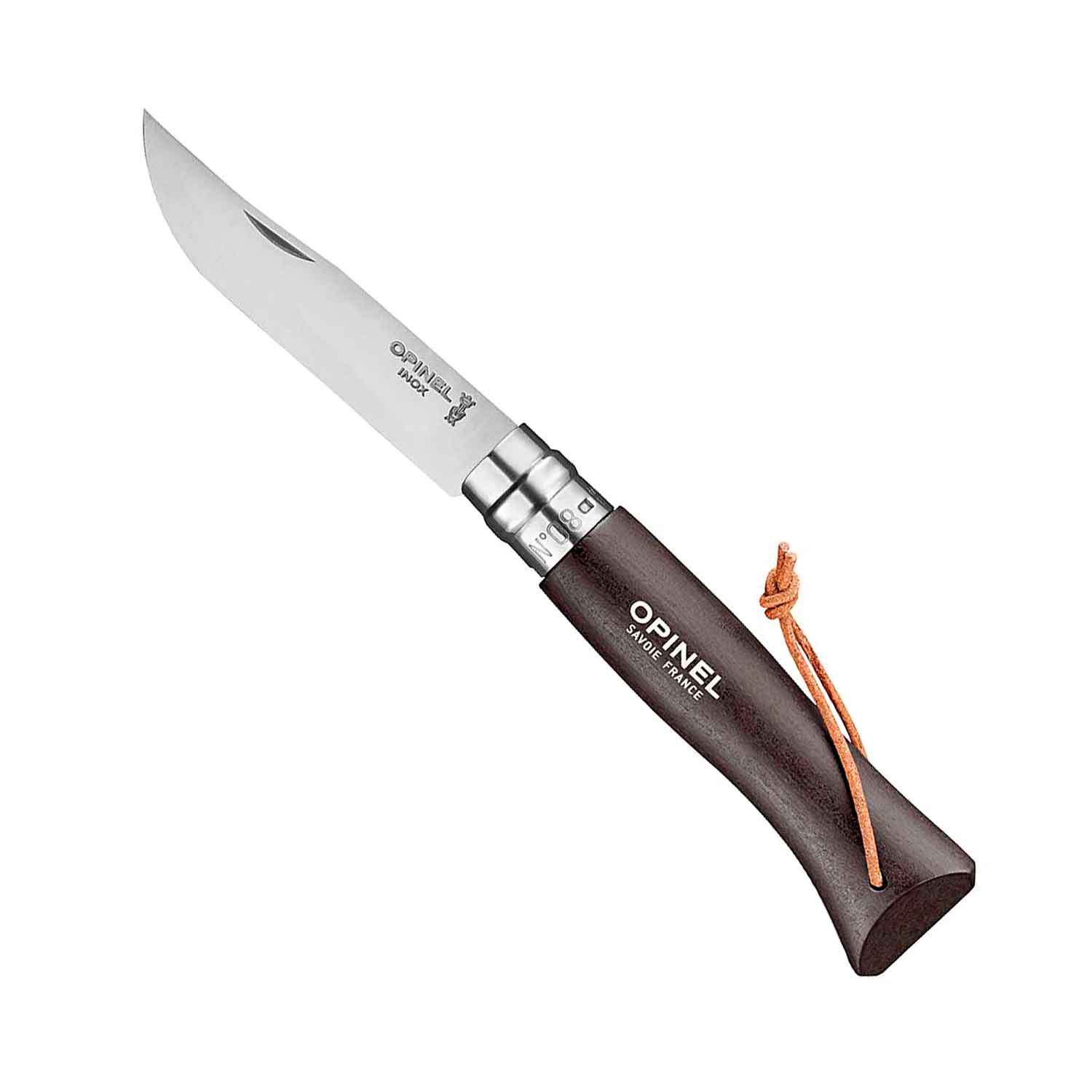 OPINEL N°8 - COLORAMA EARTH "Schwarz" mit Lederband