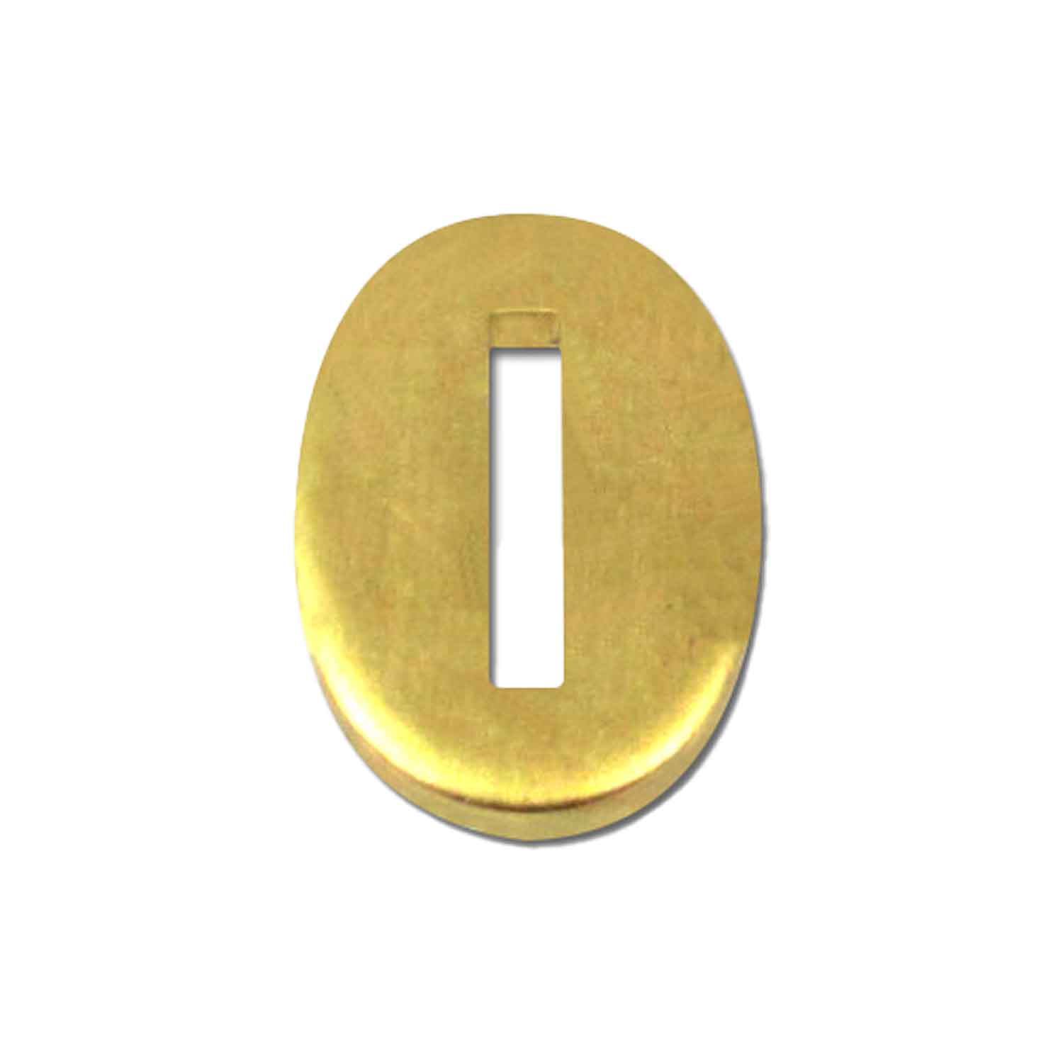 Kopfplatte Messing oval - 32 x 21 x 3 mm (Schlitz 20 x 3,5 mm)
