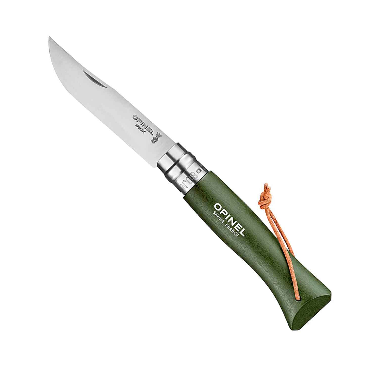 OPINEL N°8 - COLORAMA EARTH "Khaki" mit Lederband