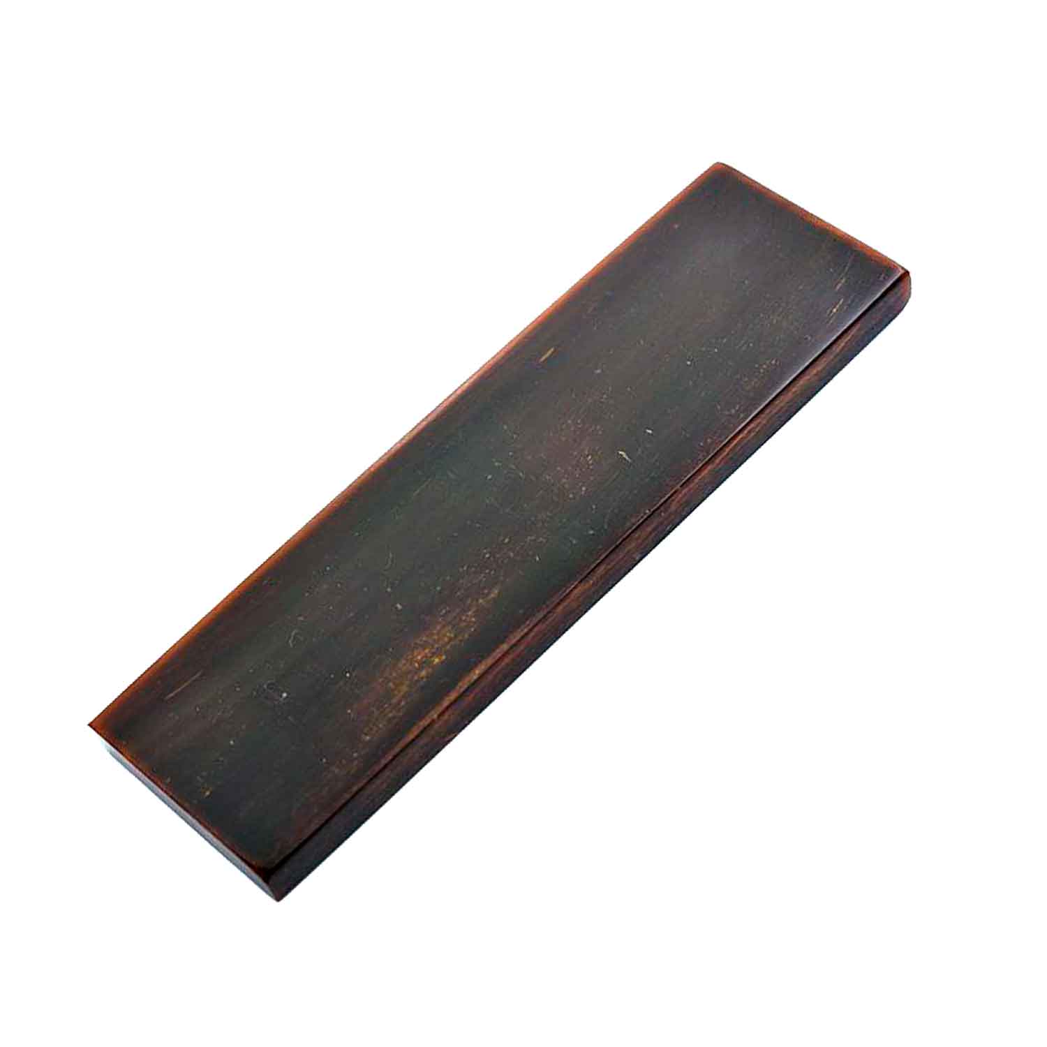 Büffelhorn Platte - braun/rötlich marmoriert 125 x 35 x 8 mm