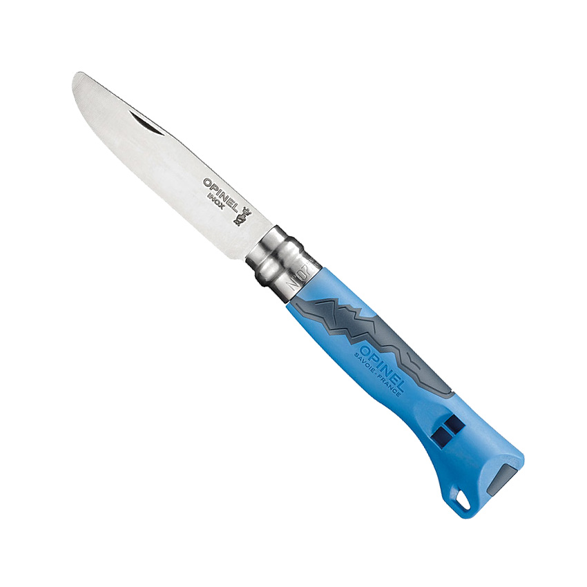 Opinel Kindermesser Outdoor Junior Nr. 7 blau mit Signalpfeife