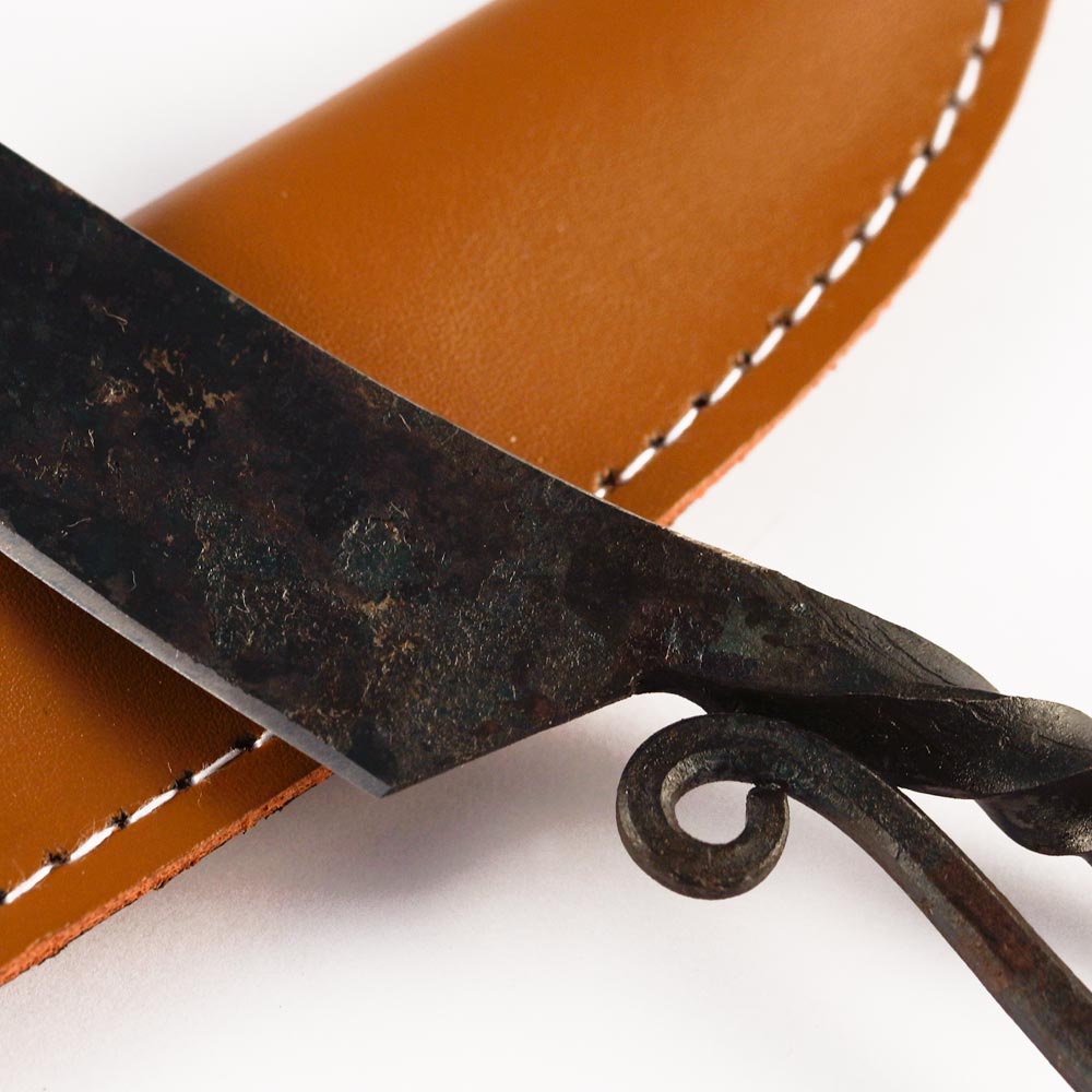 Mittelaltermesser geschmiedet mit Lederscheide