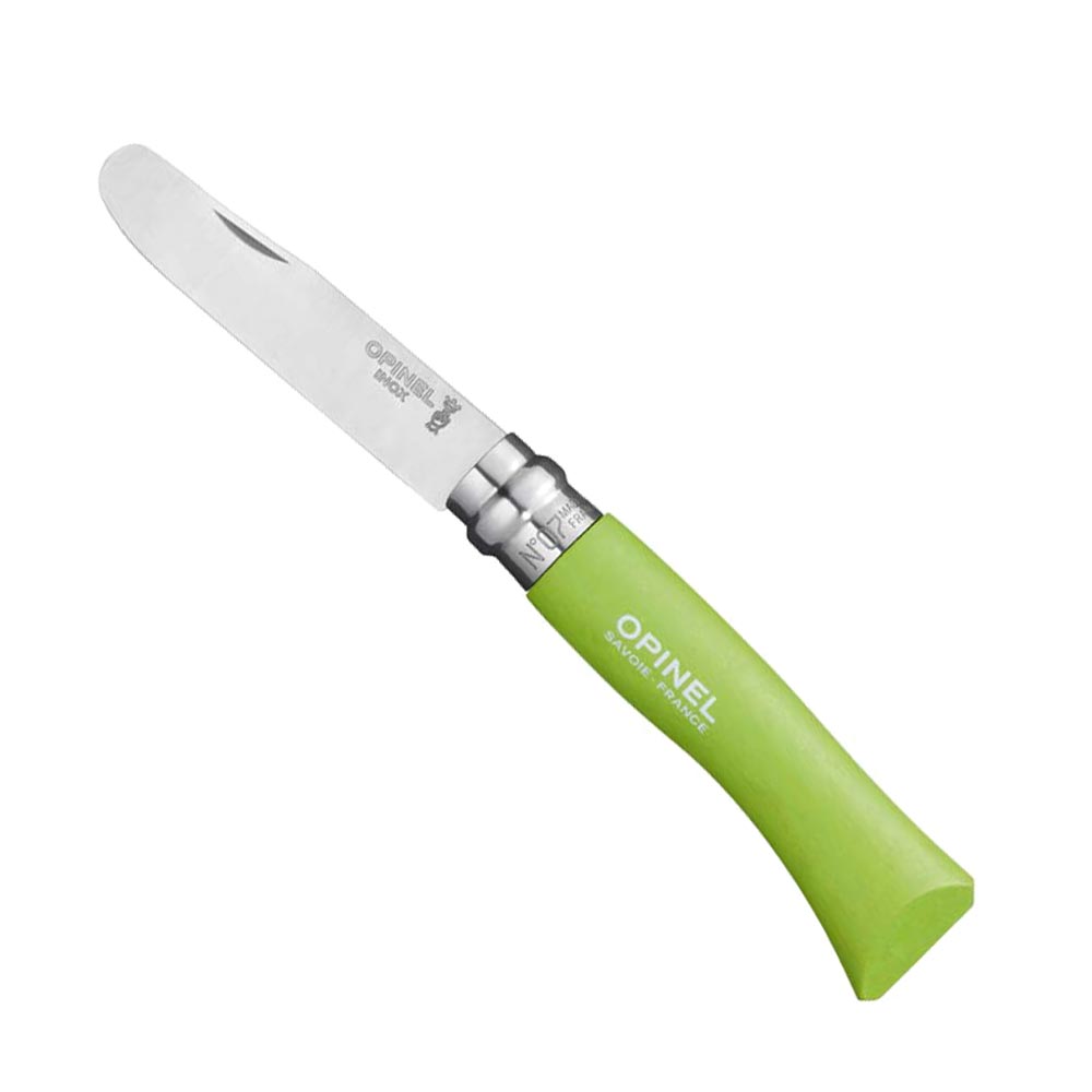 OPINEL N°7 Kindermesser - grüner Buchenholzgriff
