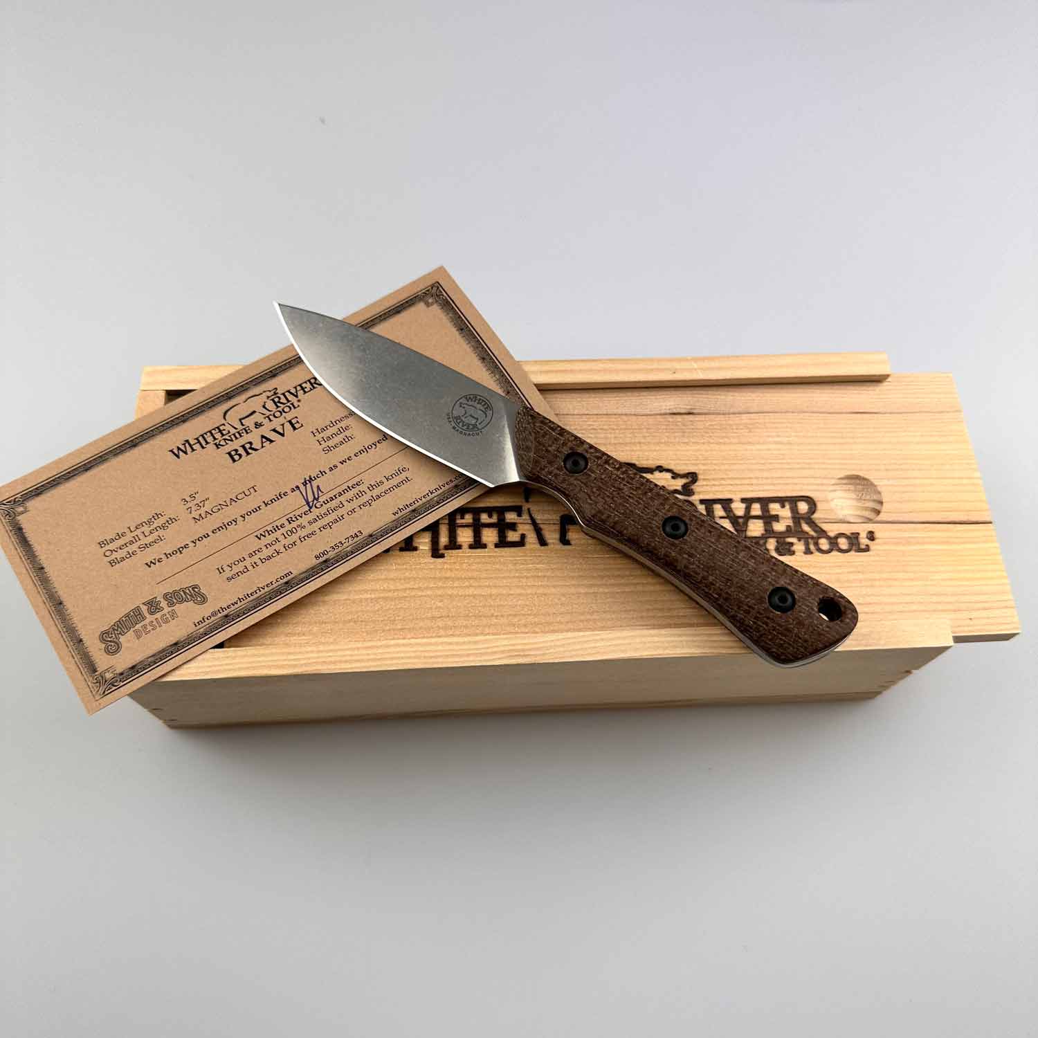 White River Brave - Natural Burlap Micarta - Magnacut