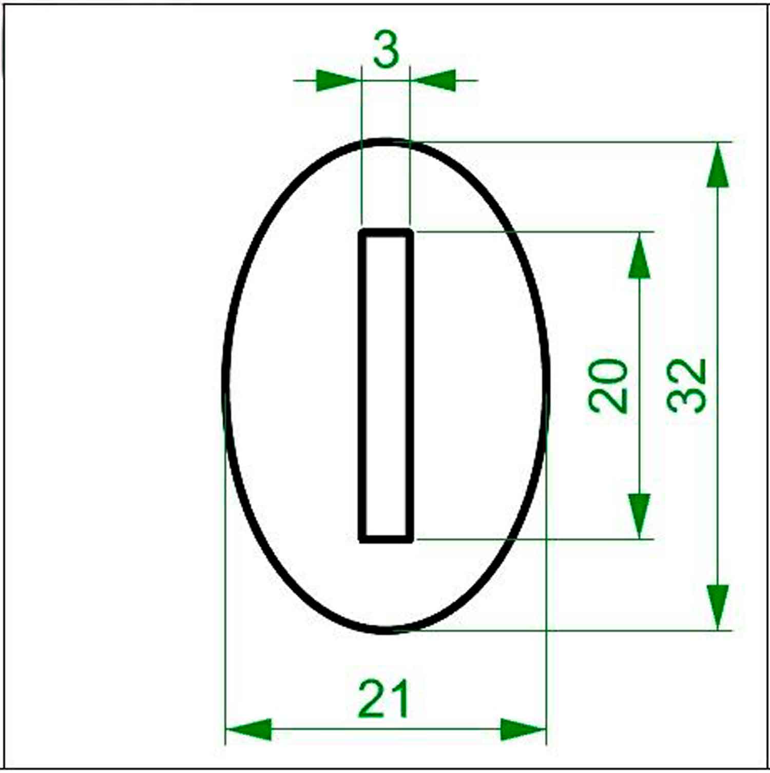 Bolster Brass 32 x 21 x 3 mm