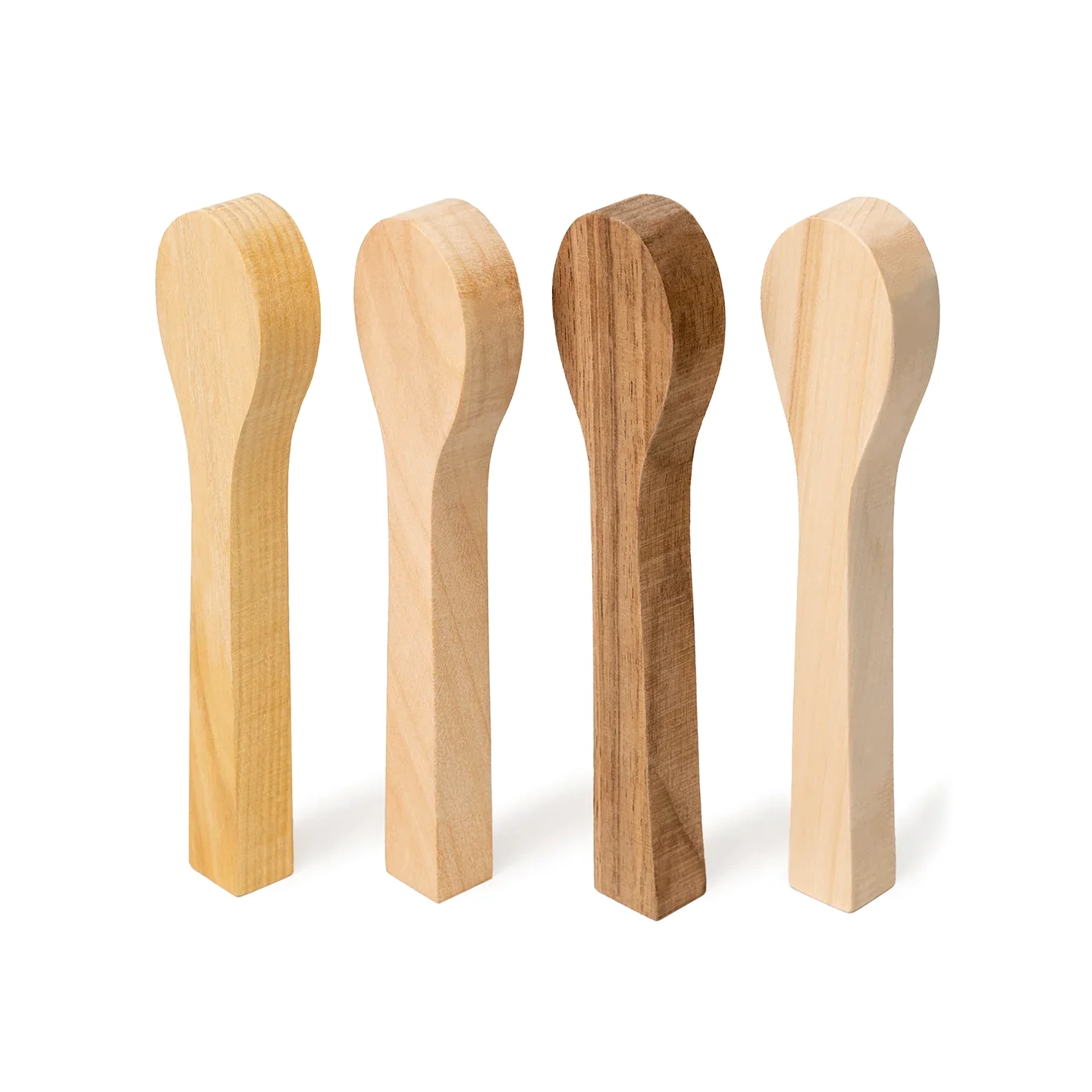 Schnitzrohling - 4er Set Löffel - 4 verschiedene Hölzer