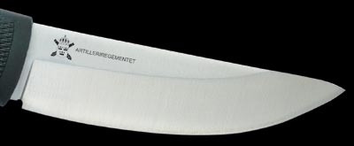 Lasergravur Logo für Fällkniven Messer